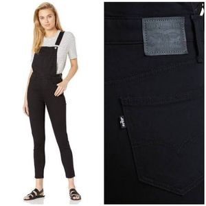 Levi's Black Skinny Denim Jean Overalls